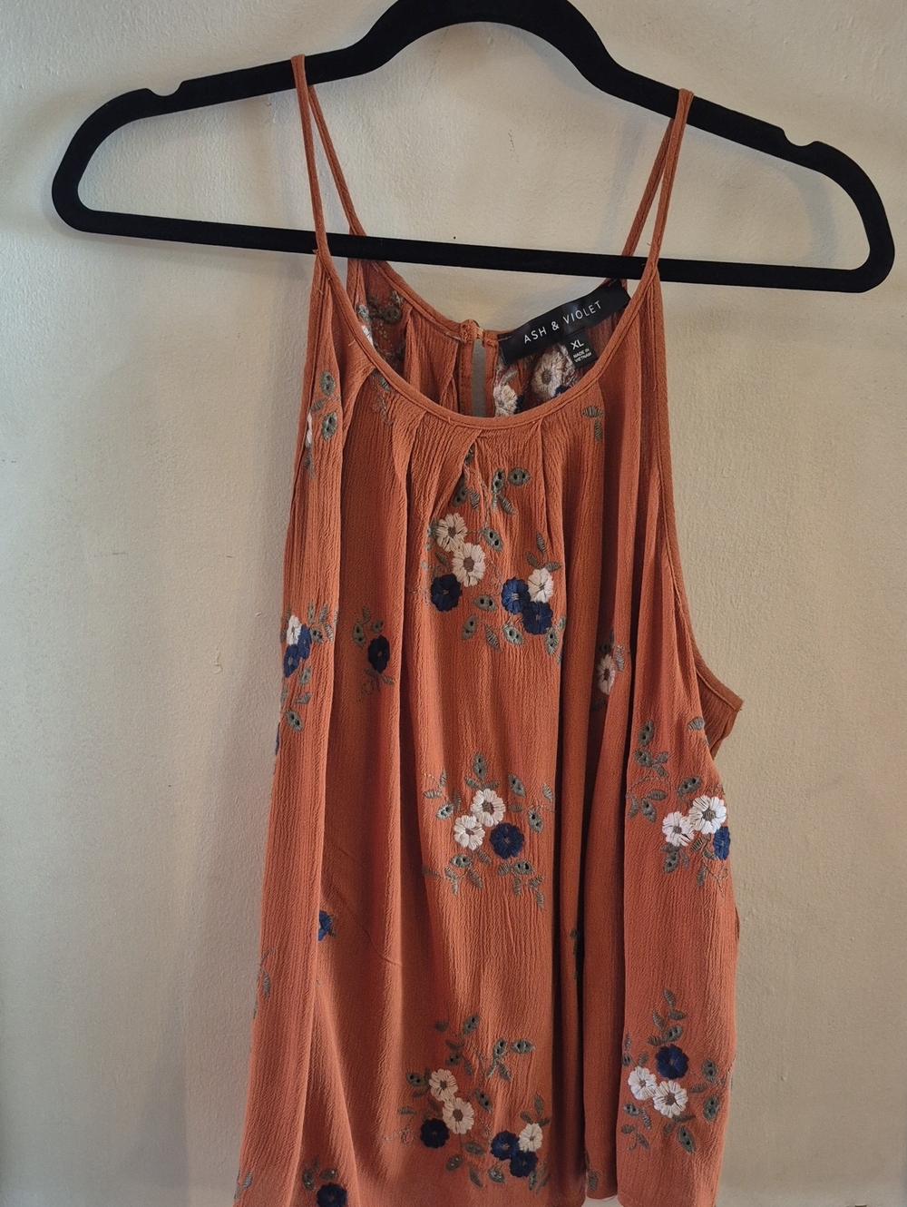 Ash & Violet Rust Floral Spaghetti-Strap Camisole